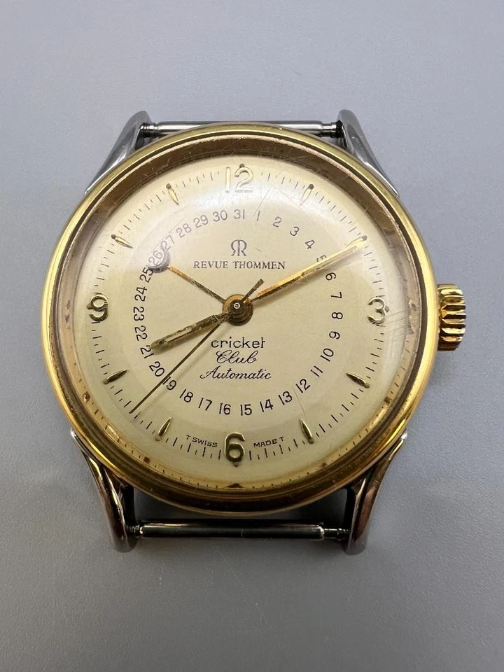 Reloj Automático Revue Thommen Cricket Club Funciona Alarma Hecho en Suiza Para Hombre Clásico Foto 2 de 4