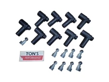 Taylor Cable 46055; Distributor Boot & Terminal Kit 90deg Black, Male/HEI, Stud