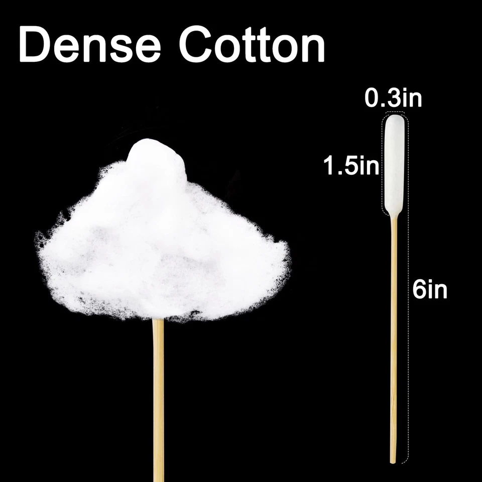 100 Pcs Long Cotton Swab for Dogs Ears – 6-Inch Long Cotton Swab with Bamboo ... - Image 2 of 4