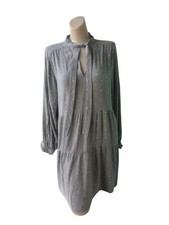 Zara Polka Dot Mini Dress - Size L - Grey White