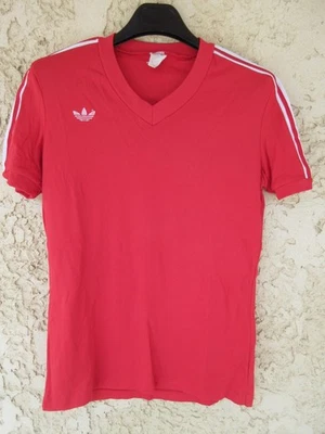 Maillot ADIDAS VENTEX vintage années 70 nylon rouge shirt trikot M - Photo 1/4