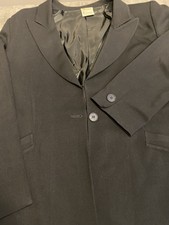 Mirrors Of Krizia 98% Wool Sz 48 Black One Button Blazer Jacket Made In Italy