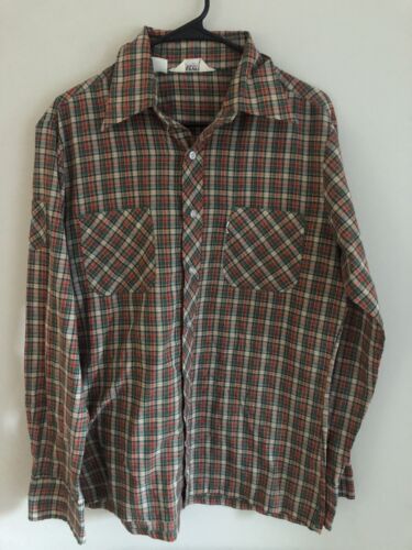 Vintage Levi's Plaid Shirt Large  Poly Cotton Blen
