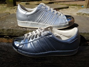adidas superstar 80s silver trainers