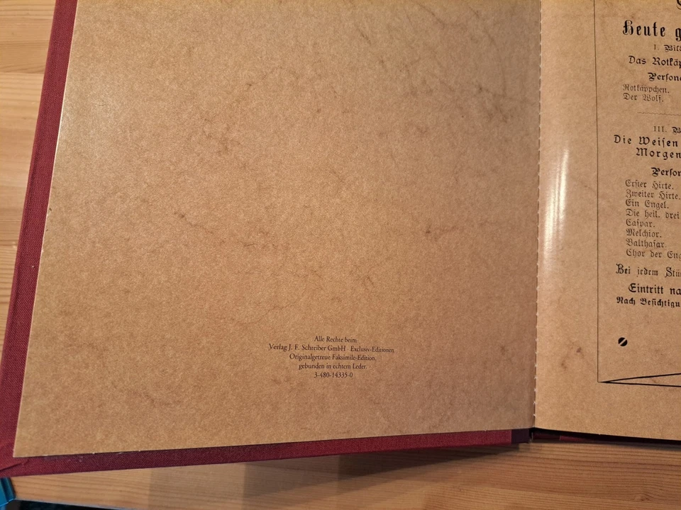 Faksimile-Edition Popup HC ÜF  Leder THEATER-BILDERBUCH  Schreiber 1995 Z 0/1 - Bild 2 von 4