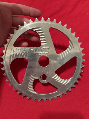 POWERLITE 44t SILVER ALLOY SPROCKET CHAINRING OLD SCHOOL BMX POWERLITE 44t SILVER ALLOY SPROCKET CHAINRING OLD SCHOOL BMX
