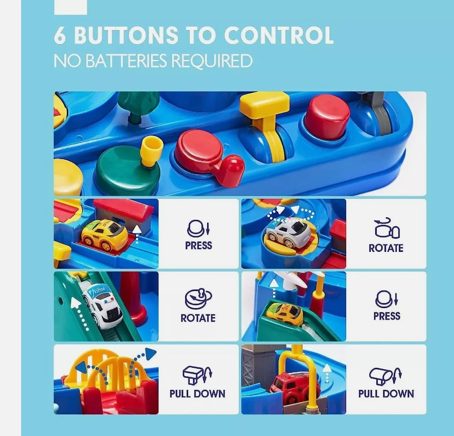 Car Toddler Toys Race Tracks Ambulance Magnet Airplanes for 3-8 Year Boys Gifts - Image 2 of 4