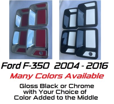 Black OR Chrome Door Handle Covers 2004 - 2016 Ford F-350 YOU PICK COLOR F350