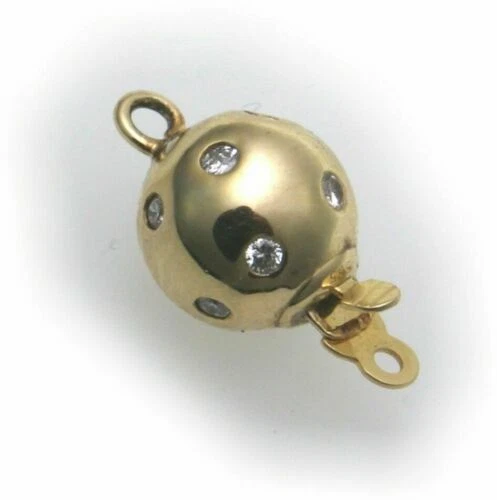Diamant aus Gelbgold mit Perle Echtschmuck-Halsketten