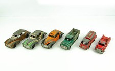 Vintage 1950s Hubley Kiddie Toy Lot 6 Taxi Stake Body Farm Truck Tootsie Toy