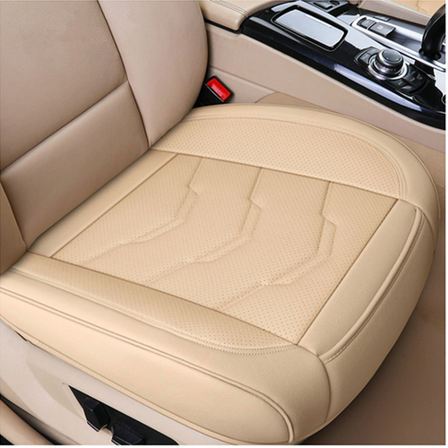 Leather Seat Covers 3D Deluxe PU Leather Car Seat Cover, Breathable Front Seat Pad Mat With Non-Slip Bottom For Auto Chair Cushion Beige Car Seat Covers Front - Foto 4