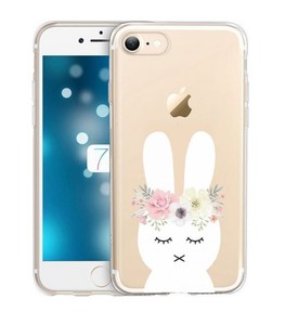 Case Iphone 7 Plus Iphone 8 Plus Rabbit Flower Rabbit Cute Kawaii Transparent Ebay