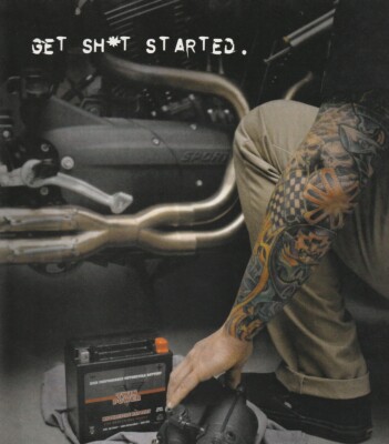 2015 Motorcycle Twin Power Batteries  Get Sh*t Started  Print Ad 19x28cm AIM