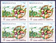 Rwanda 1982 MNH Blk, World Food Day, Vegetables Carrots, Tomatoes