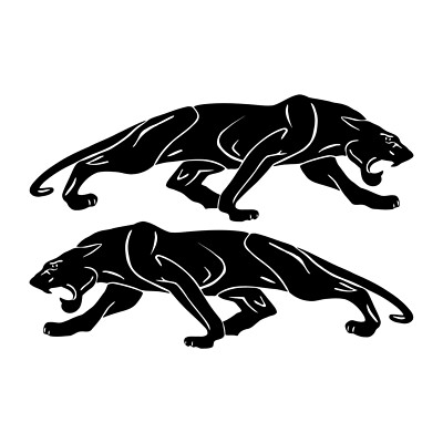 Cat Panther Sticker 2 Pack Predator Feline Cat Decals