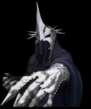 Ringwraith Nazgul Costume - Black Cape, Helmet, Gloves - LOTR Cosplay Halloween