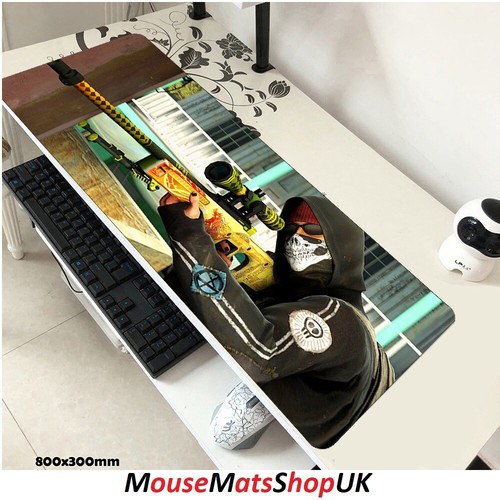 CS GO Extra Large Gaming Keyboard Mouse Mat Non-Slip for PC Laptop Desk 80x30cm - Afbeelding 2 van 10