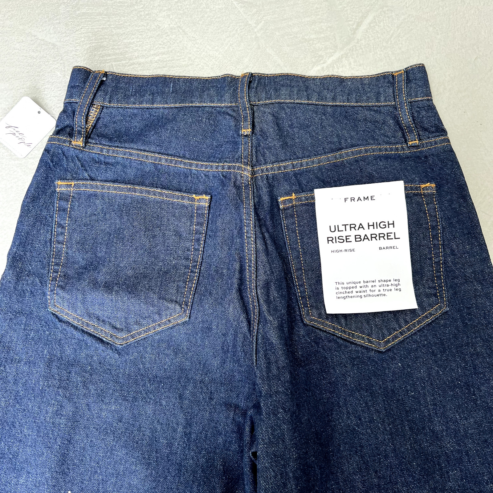 Free People FRAME Ultra High-Rise Barrel Jeans. Indigo Blue. W29. RRP £270 image 7