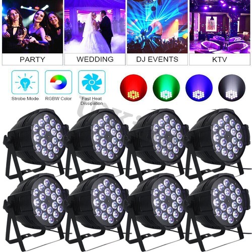 8PCS 270W 18LED Par Light RGBW Stage Wash Lighting DMX DJ Disco Party Show Light - Picture 3 of 27