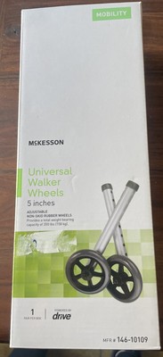 McKesson Universal Walker Wheels (5 Inch) Adjustable Height, 1 Pair