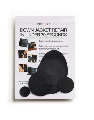 Pro-Fix Down Jacket Repair Patches Easy to Use, Pre-Cut, Self-Adhesive, Water...