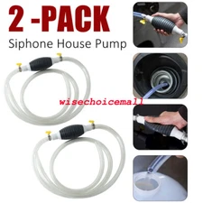 2PCS Siphon Pump Gas Transfer Gasoline Siphone Hose Oil Water Fuel Transfer Hand