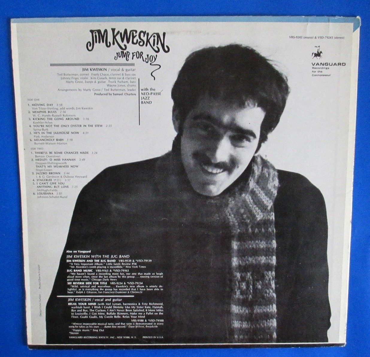 1967 Jim Kweskin - Jump For Joy LP NM/EX Vanguard ‎– VRS-9243
