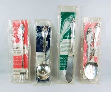 4 PC SILVERPLATE "Old South" SOUP, SEAFOOD FORK, BON BON SPOON, BUTTER KNIFE