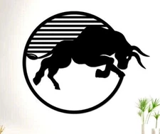 Customized Metal Crazy Bull Farmhouse Ranch Name Address Sign Decorative Gift