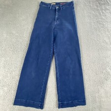 Pilcro The Skipper Wide Leg Jeans Womens 28 High Rise Anthropologie Dark Wash