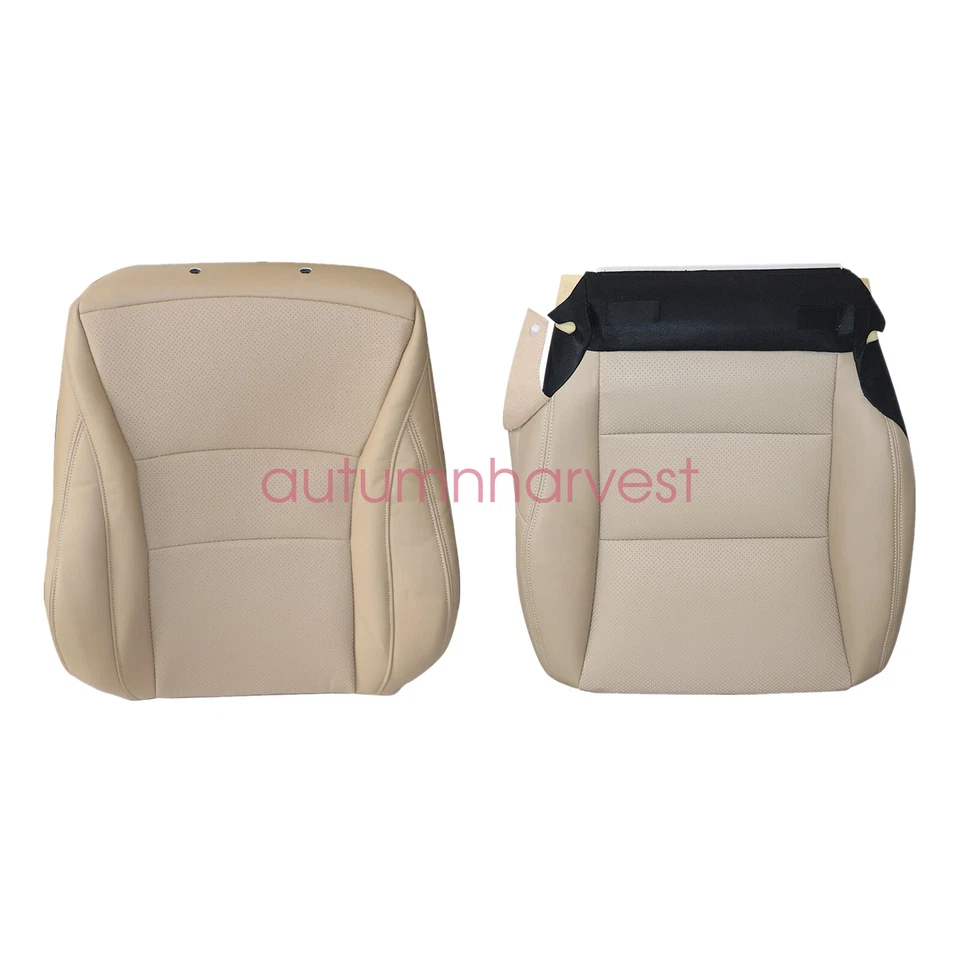 Подходит для седана Honda Accord 2013-17 передний водитель низ и верх кожаный чехол на сиденье желтовато-коричневый - Изображение 3 из 4