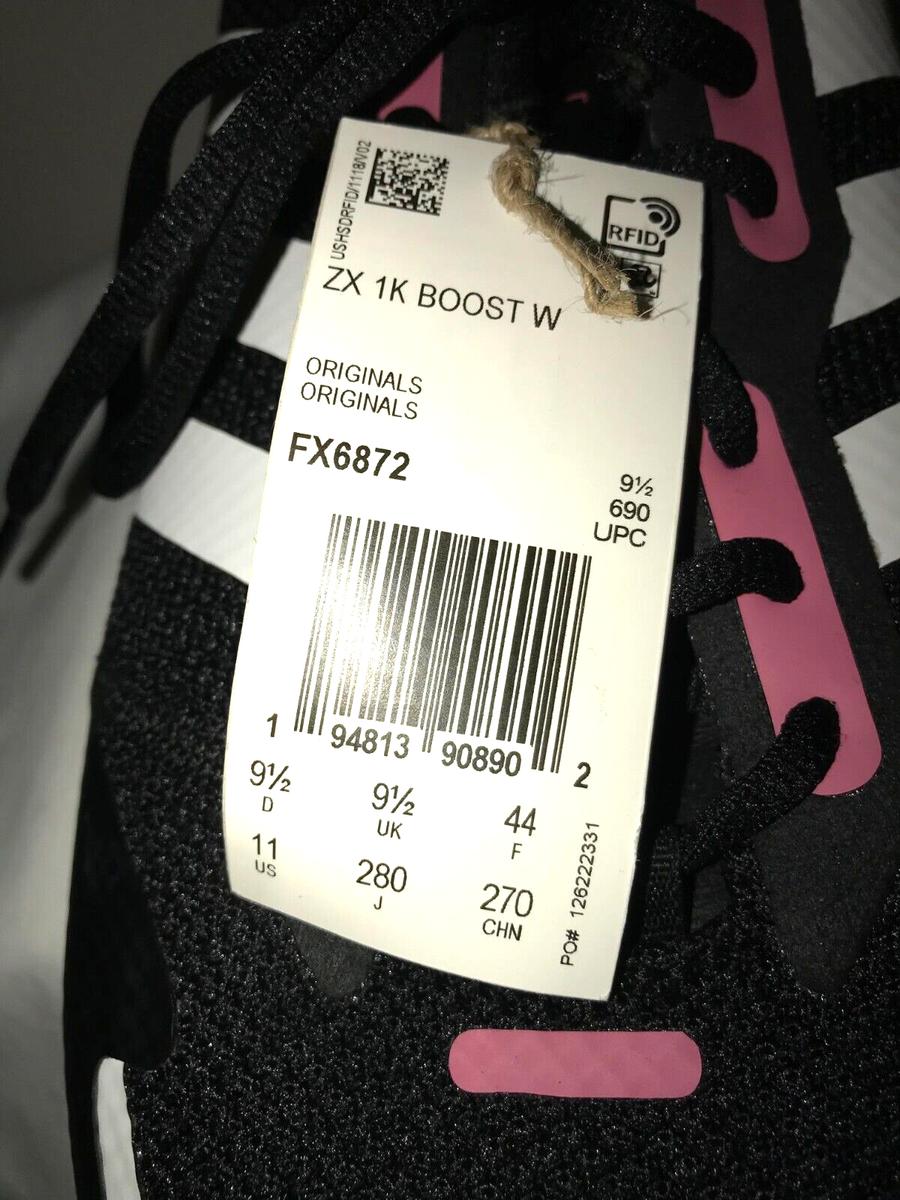 ADIDAS NWOB ZX 1K BOOST LADIES BLACK/WHITE/PINK SHOES SIZE 11M | eBay