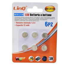 PILE A BOTTONE AG10 L1130 BAT-LR1130 1,5V 72 MAH
