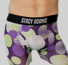 Stacy Adams Men's Circle Print Boxer Brief Size M Underwear purple white green