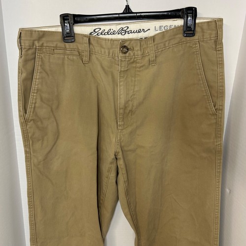 Eddie Bauer Legend Wash Men's Brown Khaki Cotton Work Chino Pants Size 36x32 - Picture 5 of 9