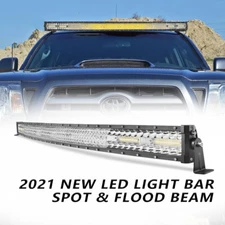 56" Curved LED Work Light Bar Quad Tri Row Spot Flood Combo Truck Driving Roof