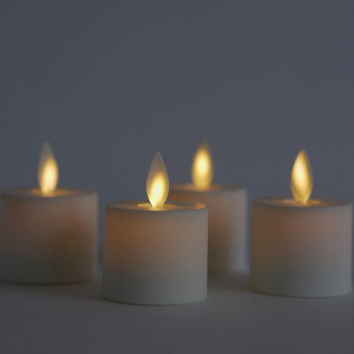 Luminara Flameless LED Unscented Tealight Candles Ivory Tea Lights Set of 4