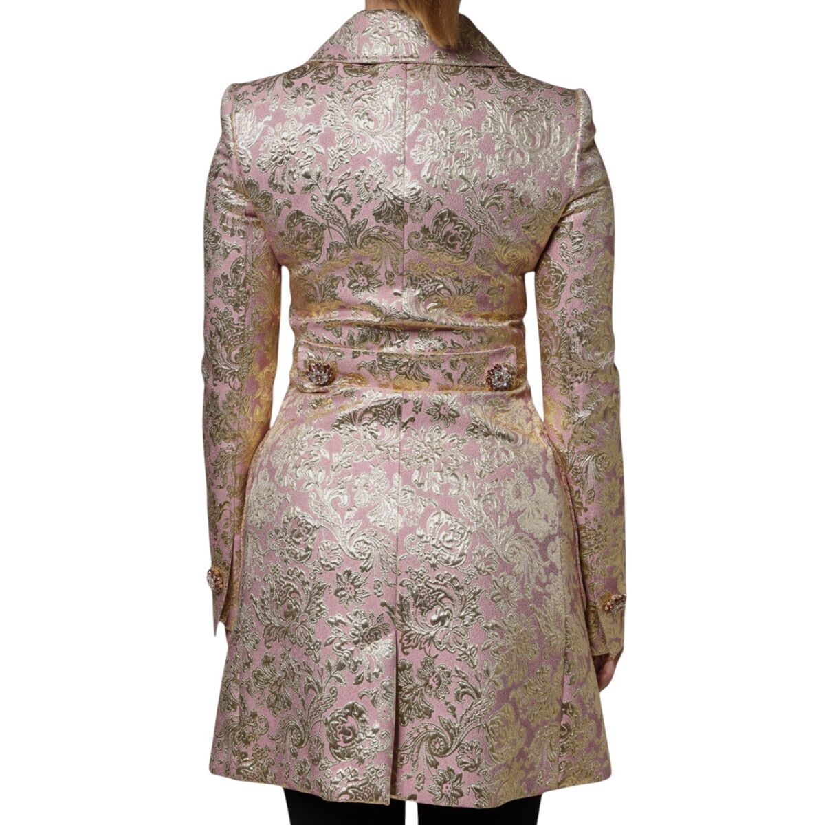 DOLCE & GABBANA Jacket Metallic Pink Gold Jacquard Jewel DOLCE & GABBANA Jacket Metallic Pink Gold Jacquard Jewel