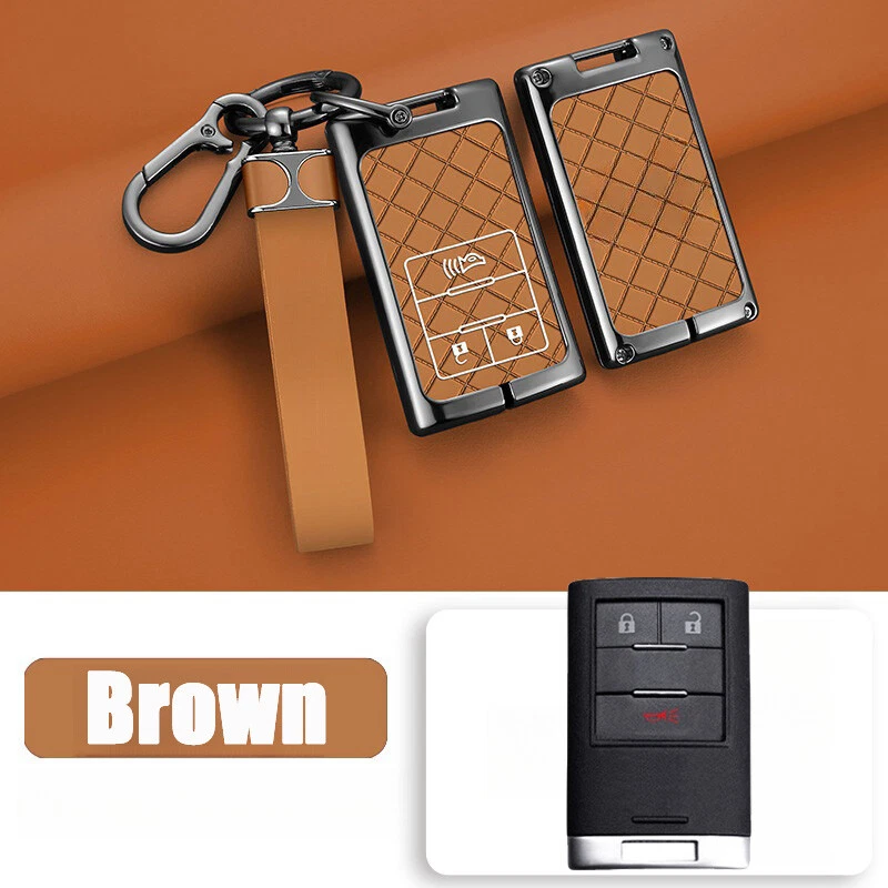 For Cadillac Escalade ATS ESV STS EXT CTS Zinc Alloy Leather Car Key Case Cover - Изображение 4 из 4