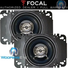 pkg FOCAL AUDITOR RIP-100C 2-WAY CAR 4" COAXIAL SPEAKERS + 4x6" METAL PLATE NEW