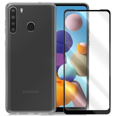 [Black Frame] Screen Protector Clear Case Cover for Samsung