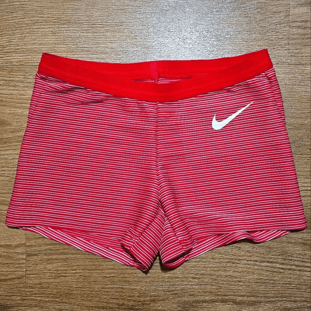 red nike pro spandex shorts