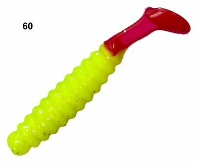 Slider Crappie/Panfish Grub Lure, 1-1/2-Inch, Chartreuse/Fire