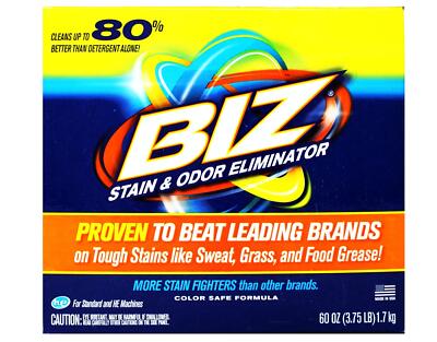 Biz Laundry Detergent Powder Booster, Stain & Odor Removal, 60 Ounces