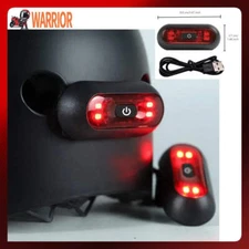 Moto Helmet Warning Lights Taillight Blinker Bicycle Signal Warning Rechargeable