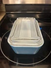 Pyrex 0502 Blue Refrigerator Dish With Lid, Vintage 1950s