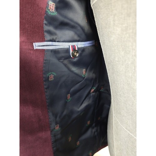Tommy Hilfiger Corduroy Blazer Mens 38R Burgundy Sport Coat Elbow Patch NWT - Picture 10 of 12
