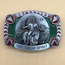 Vintage Buckles of America Great Spirit Belt Buckle USA Made Indian Chief Horse
