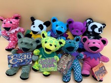 Lot of 9 Grateful Dead Liquid Blue Bean Bears Plush w/ Tags