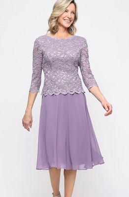 Alex Evenings Bella Sequin Dress Lace 12 Icy Orchid Formal Wedding NWT |  eBay